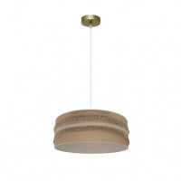 Distribuidor - Lâmpadas Diversas | Colgantes Moderno | COLGANTE NATALIA 1XE27 CUERO/SACO-BEIS REGX40X40CM Ref: 188594015